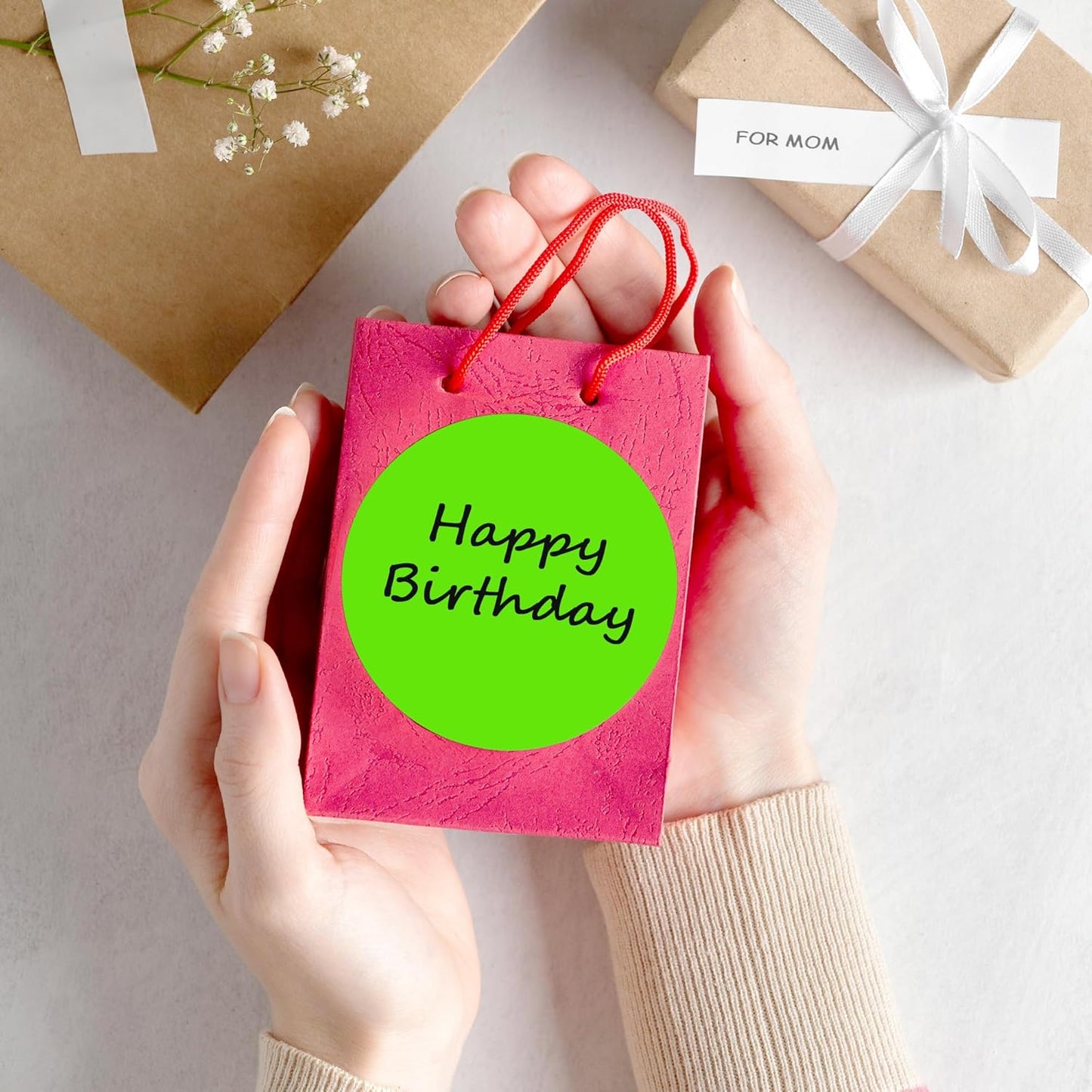 PARLAIM 3" Diameter Round Light Green Color Coding Sticker, 4 Rolls 2000PCS Circle Dot Label,Permanent for Inventory Box Labeling