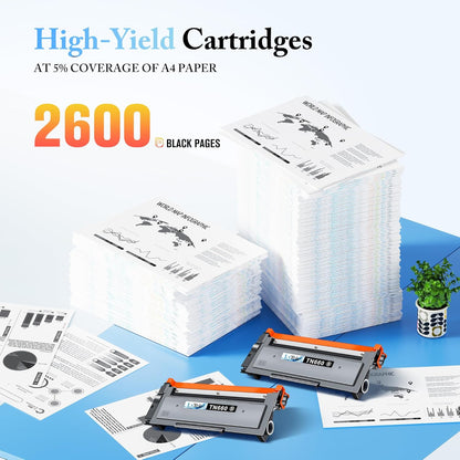 LxTek Compatible Toner Cartridge Replacement for Brother TN660 TN-660 TN630 TN-630 to use with HL-L2300D HL-L2380DW HL-L2340DW HL-L2320D MFC-L2740DW DCP-L2540DW Printer(4 Pack,Black), High Yield