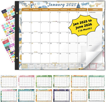 Ospelelf Calendar 2025-2026 Large Desk Calendar 22'' x 17'', Monthly Desktop Calendars, 18 Month Family Calendar, Use Jan 2025 - June 2026
