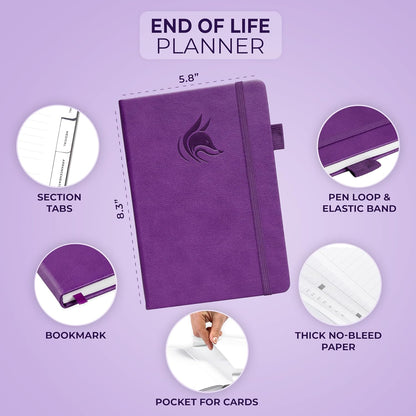 Clever Fox End of Life Planner – Final Arrangements Organizer for Beneficiary, Will Preparation, Last Wishes & Funeral Planning, A5 (Purple)