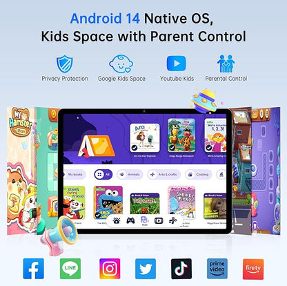 HAOVM Android 14 Tablet 10.1 Inch,4G SIM Unlocked, Quad-Core CPU 2.0GHz,3GB+32GB, TF Expandable, IPS Display, 5G WiFi, Bluetooth 5.0,5MP+8MP Dual Cameras,5000mAh, GPS, Google Kids Space，Black case