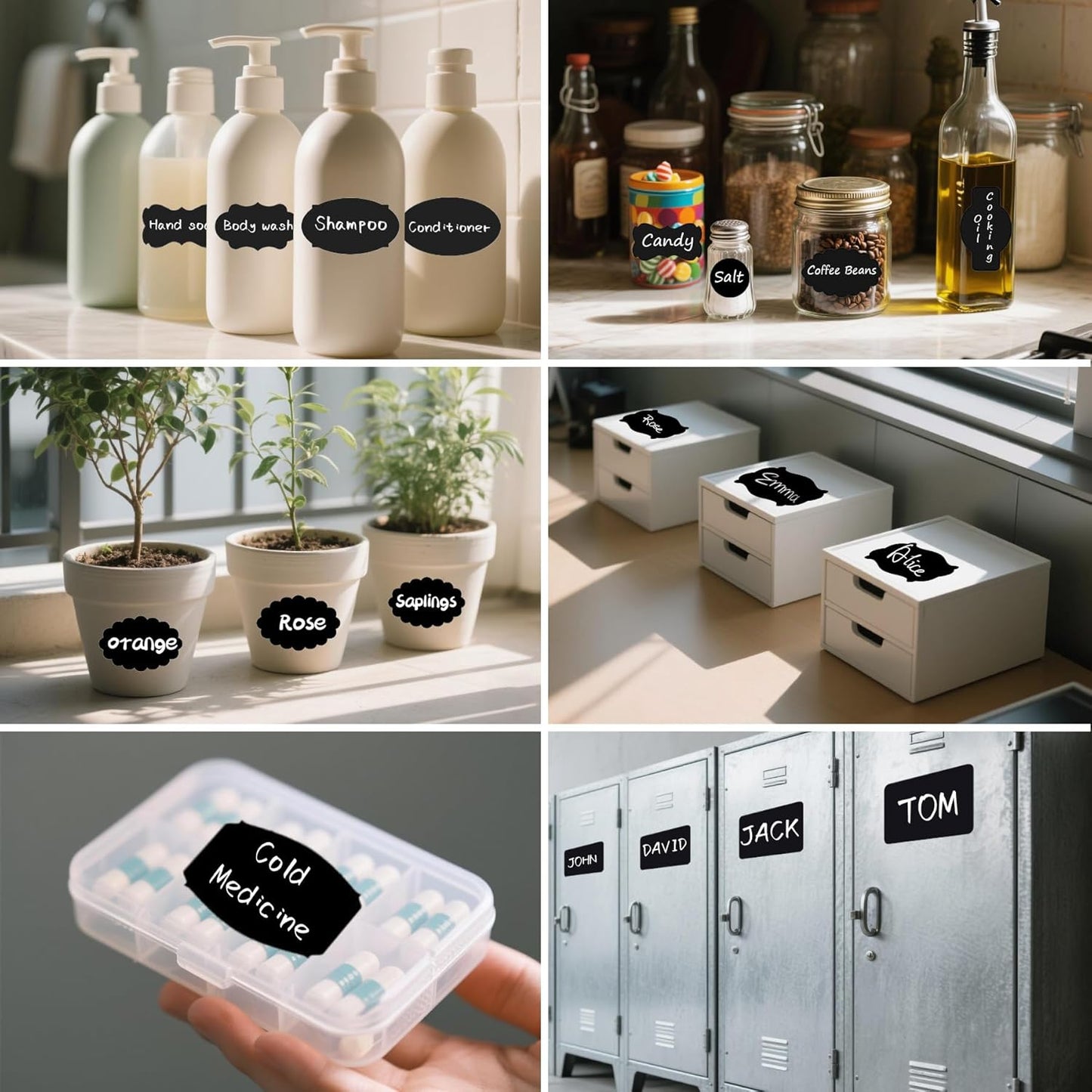 Chalkboard Labels 244 PCS, Waterproof Reusable Blackboard Stickers with 2 Chalk Marker, Erasable Handwritten Stickers or Food Containers, Mason Jars, Pantry, Bottles Storage Bins (244 PCS)