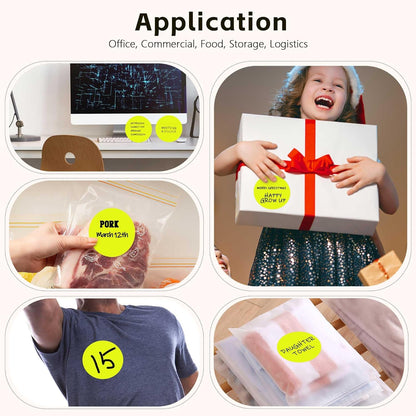 PARLAIM 3”Color Coding Labels Stickers,4Rolls/2000per Dispenser Box Round Adhesive Circle Dot Stickers for Inventory Office Home(Fluorescent Yellow)