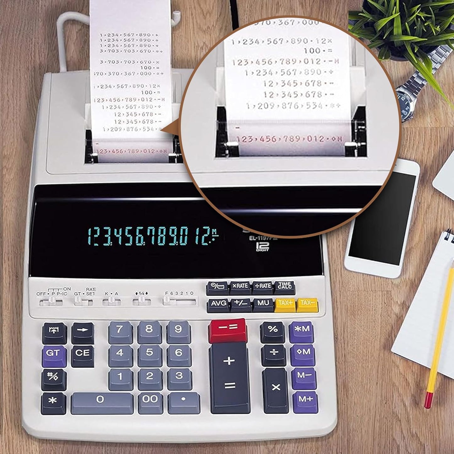 4Pack Sharp EL-1197PIII Calculator Ribbon Universal，Compatible Sharp EL-2196BL, Canon Mp11dx ，Porelon 11216， Printer Machine Typewriter CalculatorRibbon Replacement ，Calculator Ribbon Red/Black