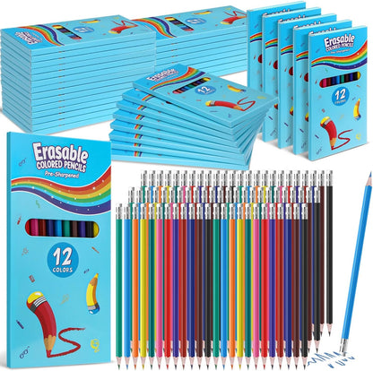 32 Sets 384 Pack Erasable Colored Pencils 12 Colors Pencils Smooth Colors with Erasers for Drawing Sketching Coloring Books Kids Adults Beginners Artists School Coloring Supplies
