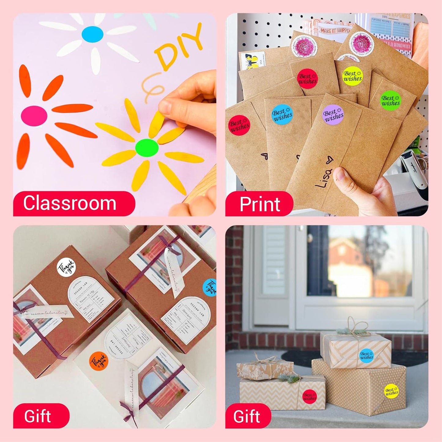 1 Inch Circle Dot Stickers 1000 PCS Red Color Coding Thermal Labels Dots Writable Printable Small Round Stickers for Office, Classroom, Inventory, Garage, Organizing Storage, DIY