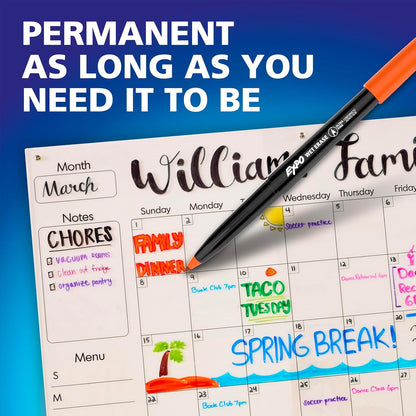 EXPO Wet Erase Markers, Semi-Permanent Markers, Blue, Ultra Fine Tip, 12 Count