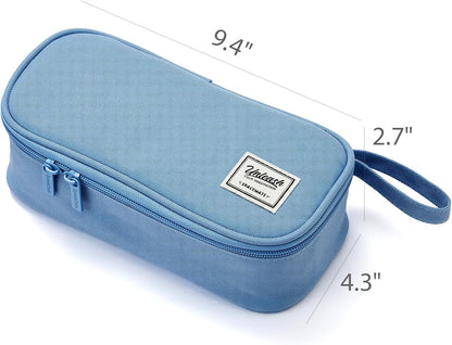 Pencil Case Pouch Box Bag School Supplies Girls Boys Kids, Cute Preppy Stuff Large Big Capacity Aesthetic Pen Organizer, Back to College Stationary, Cornflower Blue, Standard Stlye, 1800ml