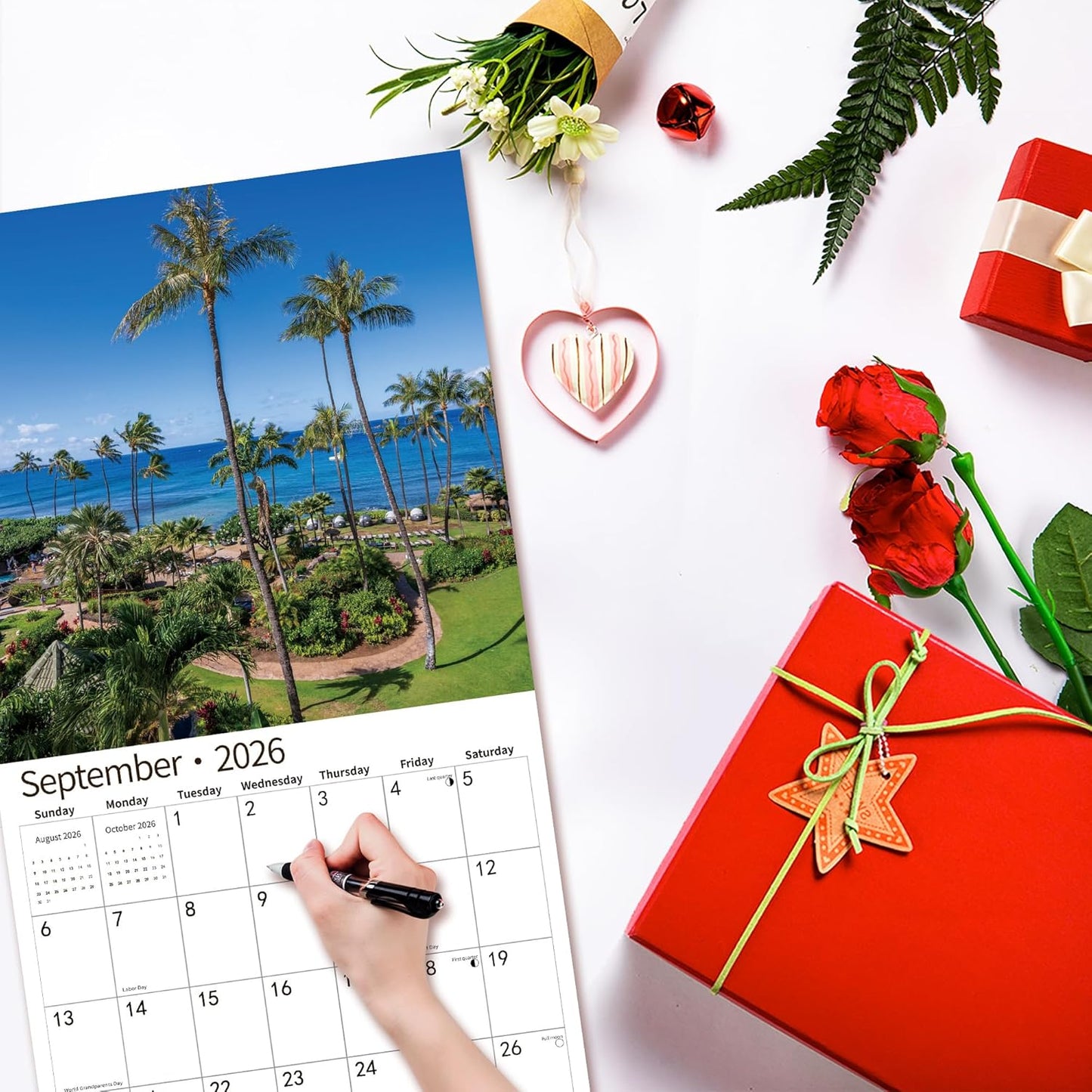 2026 Wall Calendar,Calendar 2026, July 2025 - December 2026, Wall Calendar Wild & Scenic Hawaii, 12" x 24" Opened,Full Page Months Thick & Sturdy Paper for Calendar Organizing & Planning