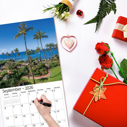 2026 Wall Calendar,Calendar 2026, July 2025 - December 2026, Wall Calendar Wild & Scenic Hawaii, 12" x 24" Opened,Full Page Months Thick & Sturdy Paper for Calendar Organizing & Planning