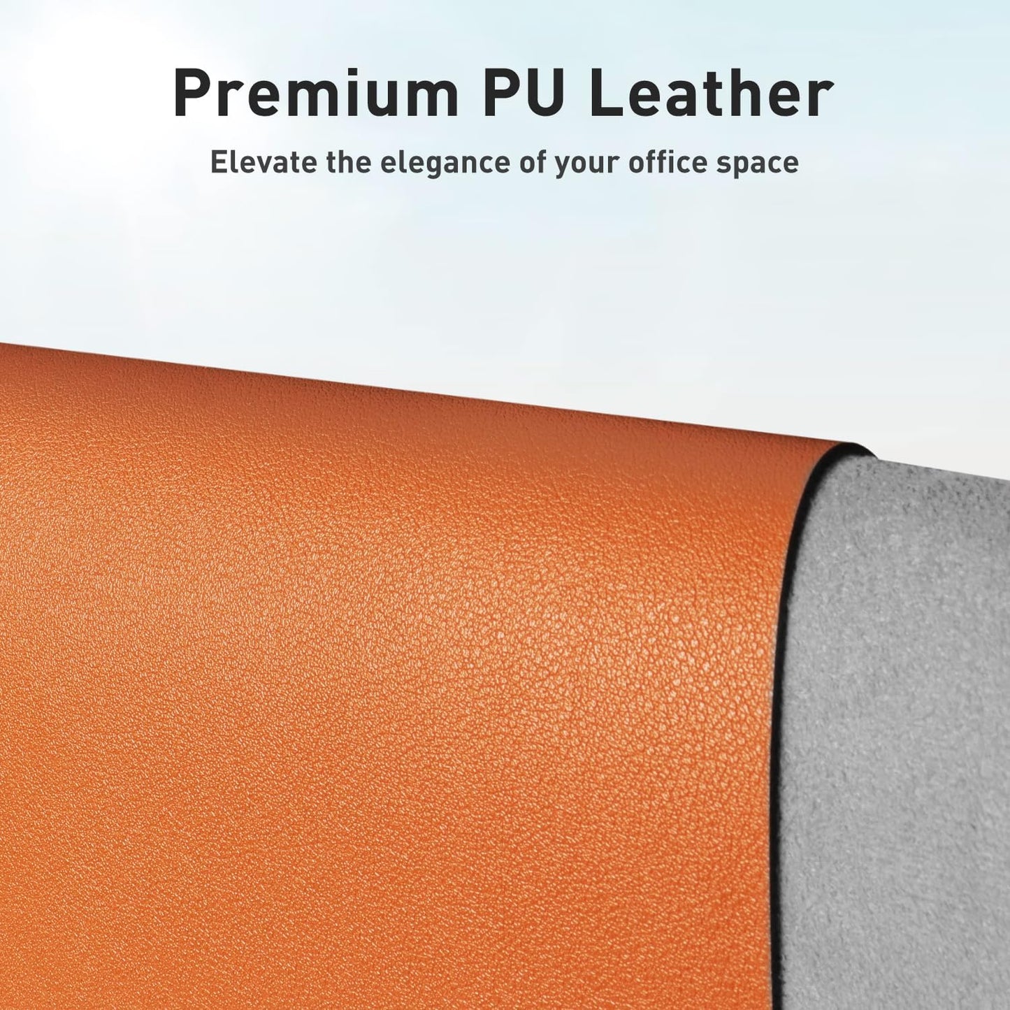 Aothia Leather Desk Pad Protector, Mouse Pad, Office Desk Mat, Non-Slip PU Leather Desk Blotter, Laptop Desk Pad, Waterproof Desk Writing Pad for Office and Home (23.6" x 13.7", Hermes Orange)