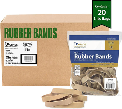 Upgrade Office Supply UPG234105CS Rubber Bands, Size 105 (5 x 5/8), 1200 Bands, 20 lb Case, USA