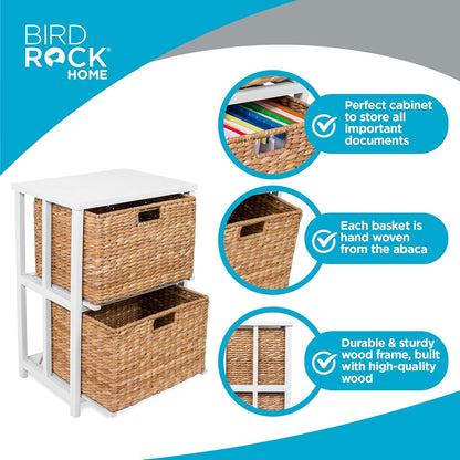 BirdRock Home Havana 2 Tiered file cubby with wood top (Natural)