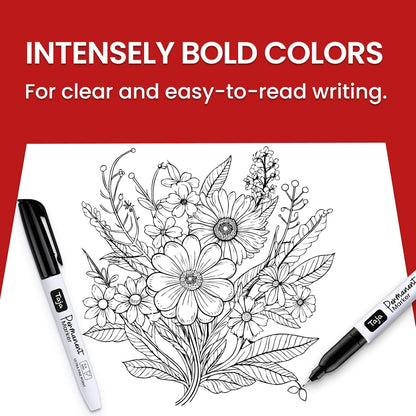 Permanent Markers Ultra Fine Tip, 96 Pack Black Quick-Drying and Fade-Resistant Permanent Markers Bulk Set for Writing and Drawing on Wood, Plastic, Metal, Glass, Ideal for Office School Supplies