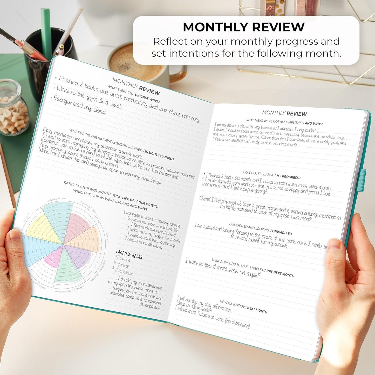 Clever Fox Planner PRO Schedule – Undated Weekly & Monthly Life Planner with Time Slots, Appointment Book & Daily Organizer, A4 (Turquoise)