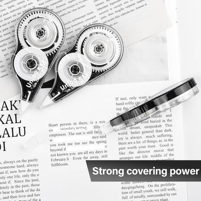 White Correction Tape Dispenser, Fast Clean and Easy to Use Tear-Resistant Tape, For school Supplies, Office (12pack, 5M/196" x 0.2", White)