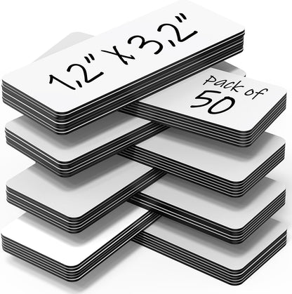 50 Pack Dry Erase Magnetic Labels 3.2x1.2 in - Magnetic Name Tags for Classroom Lockers School Bus - Classroom Magnets for Names Magnet Labels for Whiteboard Magnet Name Plates for Classrooms Blanked