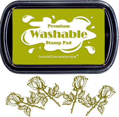 Washable Ink Pad, Stamps for Kids, Kids Crafts, Paw Print Kit, Baby Footprint Kit, Stamp Pads on Scrapbooking, Fingerprint Ink Pad, Easy to Wash Off Skin | Large | Safe Non-Toxic (Seaweed)