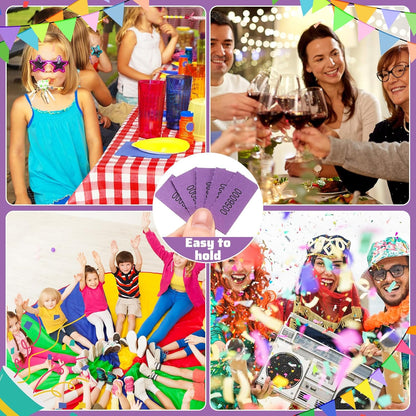 Kosiz 1000 Sheet 5 Bid Raffle Tickets Chinese Auction Tickets Sheets Auction Fundraiser Ticket Numbered with Name and Phone Number Per Sheet Raffle Tags for Silent Bidding (Deep Purple)