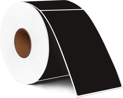 PARLAIM 5" x 3" Rectangle Color Coding Labels,500 per Inventory Labels Color Code Stickers Dispenser Box,Roll Black Sticker Labels for Inventory,Family School Storage Bins Label (Black)