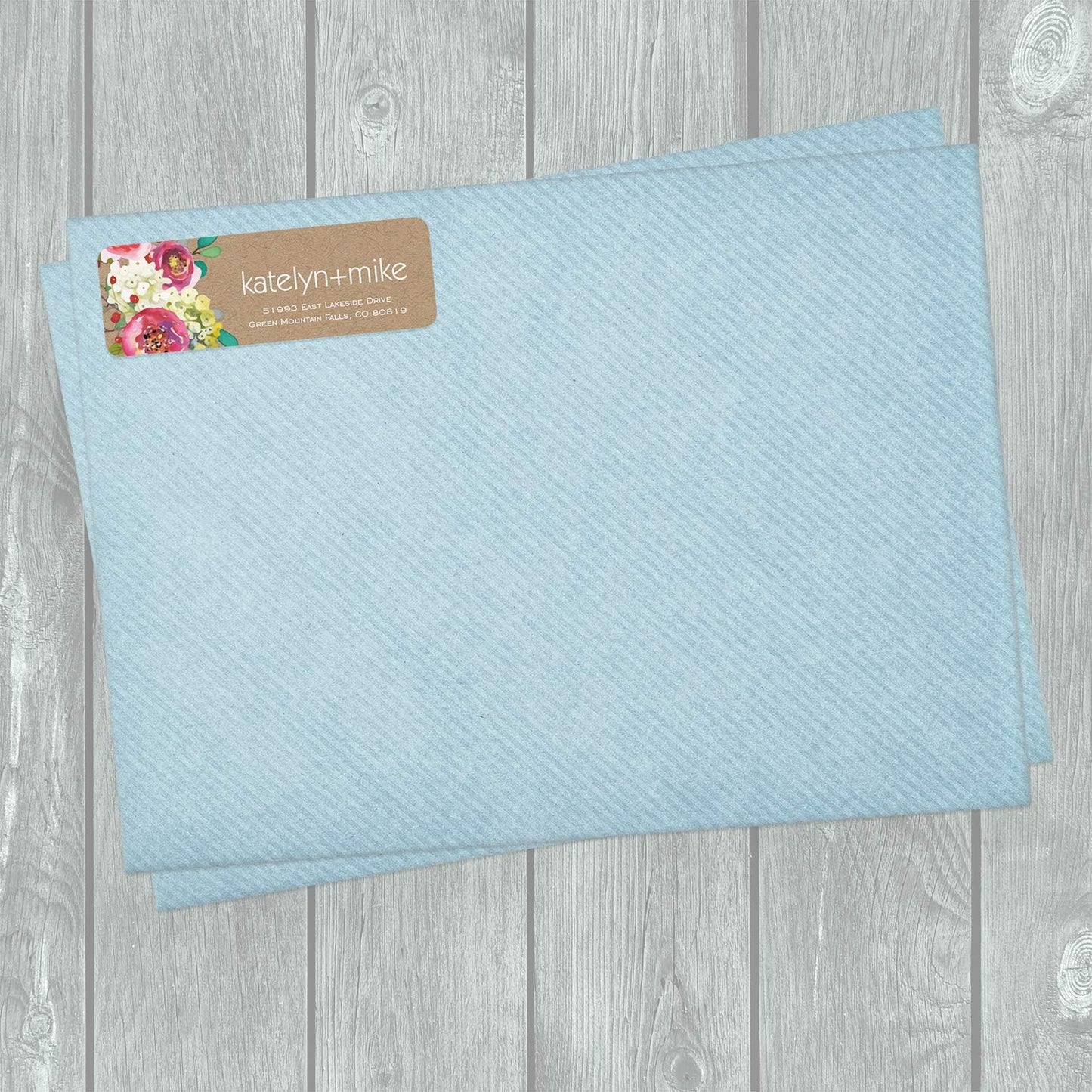 Kraft Faux Look Floral Rolled Address Labels/Roll of 250 Personalized Address Labels/Designer Return Address Stickers in Elegant Plastic Dispenser