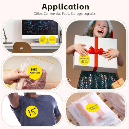 PARLAIM 3”Color Coding Labels Stickers,4Rolls/2000per Dispenser Box Round Adhesive Circle Dot Stickers for Inventory Office Home(Yellow)