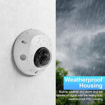 AI 8MP PoE Camera, Outdoor Vandal-Proof Dome Security IP Camera, Smart Dual Light Color Night Vision, Built-in Mic, 2.8mm Lens 110°, Face Detection, Human/Vehicle Detection, IND8ED63B
