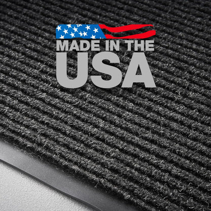 Consolidated Plastics Brush Dry Rug - Made in USA, Heavy-Duty Commercial DoorRug for Indoor/Outdoor Entryways, Non-Slip Backing for High-Traffic Areas (3' W x 5' L, Charcoal)