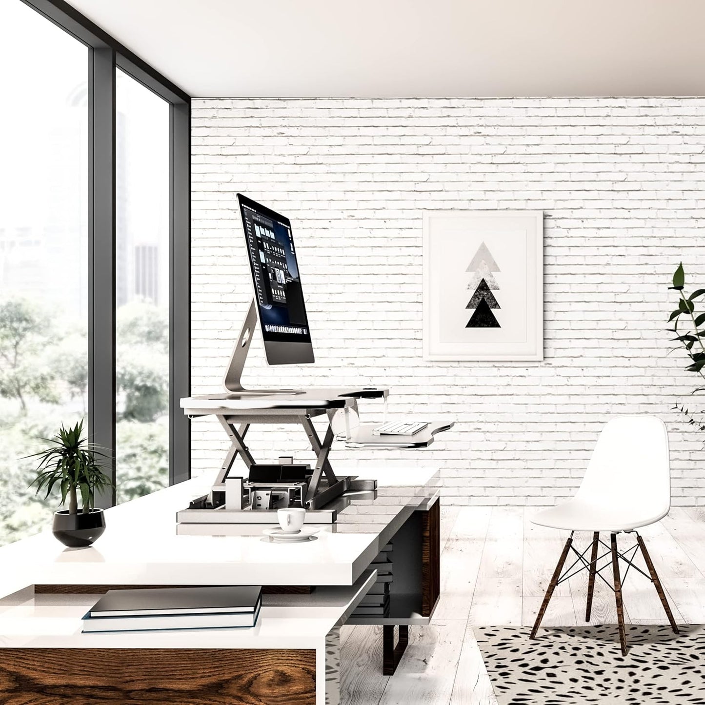 VERSADESK® PowerPro™ 48 Inch Extra Wide Standing Desk Converter, PowerPro™ Electric Height Adjustable Sit to Stand Desk Riser with Keyboard Tray, Build-in USB Charging Outlet, Hold 80 lbs, (48", White)