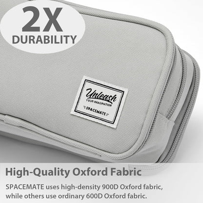 Pencil Case Pouch Box Bag School Supplies Girls Boys Kids, Cute Preppy Stuff Big Capacity Aesthetic Pen Organizer, Back to College Stationary, Gray, Extra Large Style, 2300ml