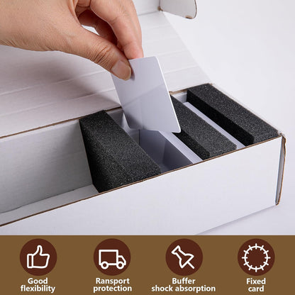 codree 50 Pcs Card Dividers Foam- 40D High Elasticity Sponge Trading Card Dividers- Shock Absorbing Cards Sponge Separators Inserts for Storage Boxes Games Sports Cards Protection