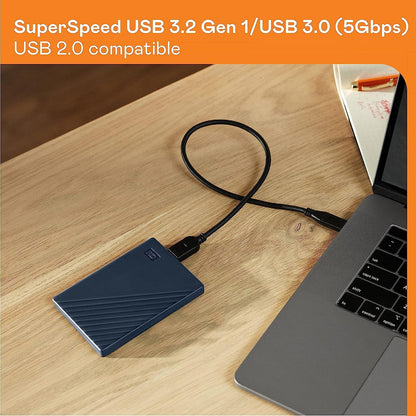WD 2TB My Passport for Mac, Navy, Portable External Hard Drive with backup software and password protection, USB 3.1/USB 3.0 compatible - WDBA2D0020BBL-WESN