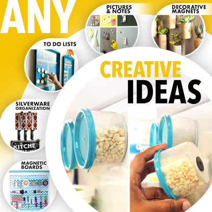 Heavy Duty Ring Magnets - Ultra Strong 1.2" Magnets with Holes for DIY & Crafts - Space Organization Set for Home, Kitchen, Workshop (40 pcs)