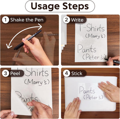 100Pcs Clear Large Labels for Storage Bins,6x4 Inch Removable Labels,Large Labels for Blank Box,Strong Adhesive Tear Resistant No Residue Blank Labels (Trasparent)