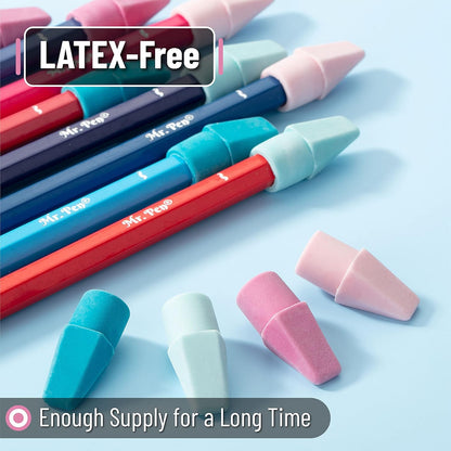 Mr. Pen- Pencil Erasers Toppers, 500 Pack, Colorful, Latex Free, No Smudge, Mr Pen Erasers for Pencils