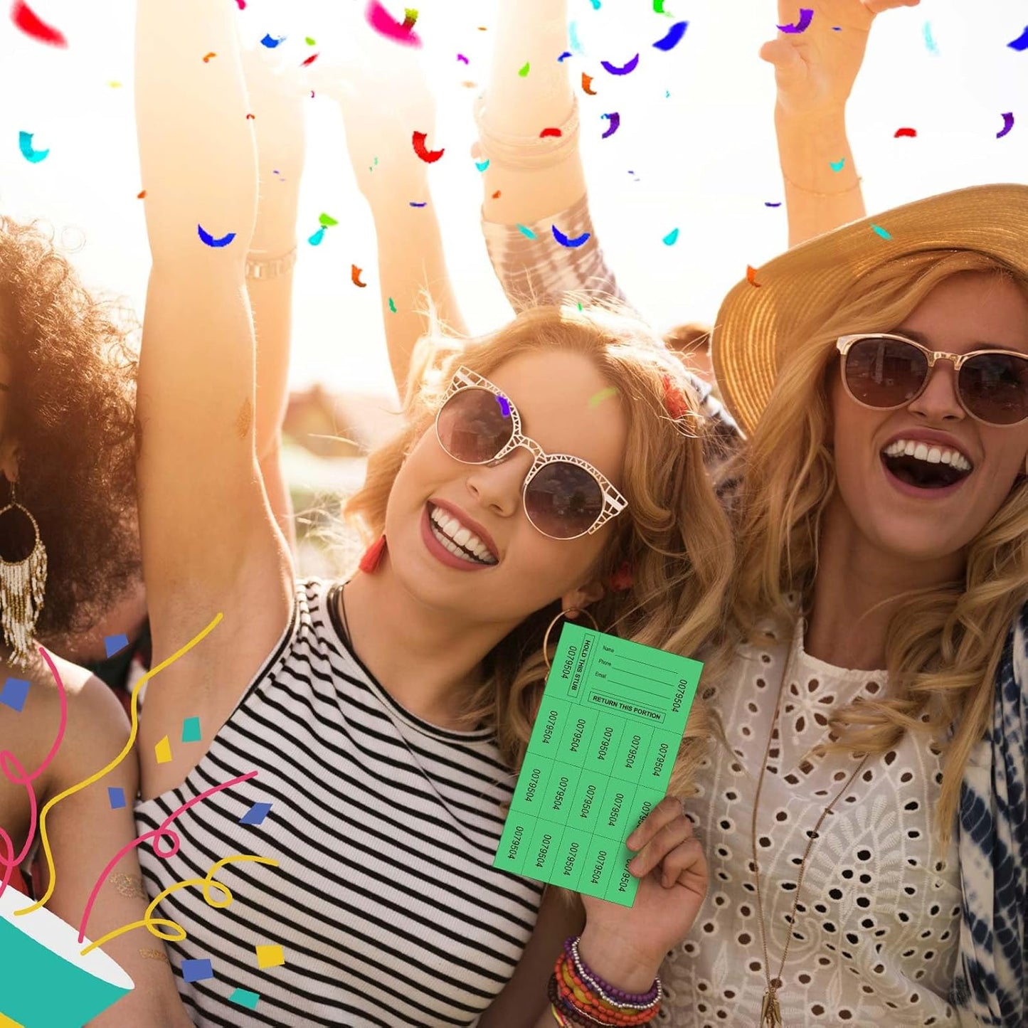 Kosiz 1000 Sheet 15 Bid Raffle Tickets Chinese Auction Tickets Sheets Auction Fundraiser Ticket Numbered with Name and Phone Number Per Sheet Raffle Tags for Silent Bidding(Green)