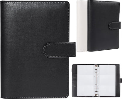 BYSTER Business Card Organizer, 40 Pack 240 Pockets Inner Refill Page Sleeves Business Card Holder Organizer, Professional PU Leather Business Card Book, Black