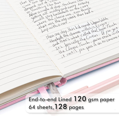 feela 24 Pack Journal Notebook Bulk for Work, Business Notebook Hardcover Lined Writing Journal with Pen Holder for Men Women Note Taking, with 24 Black Pens, 120 GSM, 5.1”x8.3”, A5, Rose Pink