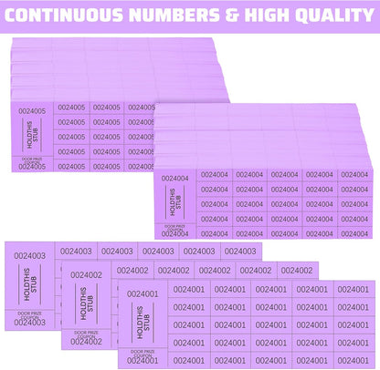 Kosiz 2000 Sheets Raffle Ticket 25 Bid Chinese Auction Tickets Tricky Tray Basket Raffle Sheets for Back to School Class Rewards Carnival Door Prizes Events(Purple)