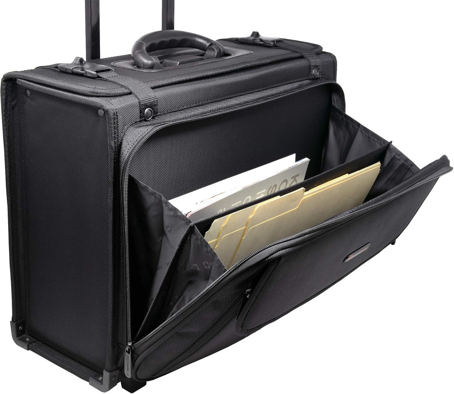 Alpine Swiss Rolling Briefcase | Laptop Bag For Men & Women | Hard Side Catalog Case on Wheels | Legal Size File Dividers | Lawyers Attache Case | Carry-On Overnight Business Travel Bag