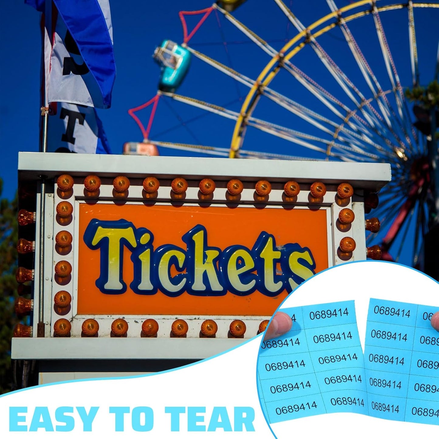 Kosiz 800 Sheets Raffle Ticket Sheets Blue Chinese Auction Tickets with 25 Bid Numbers Per for Fundraising Basket Silent Auction Activity Fundraiser Prizes Church Events