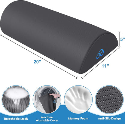 StepLively Foot Rest Ergonomic Pillow for Under Desk at Work, Anti-Fatigue Footrest Support Pillow for Fatigue & Pain Relief, Comfortable for Office Chair, Car Seat & Gaming Chair - Grey, Large