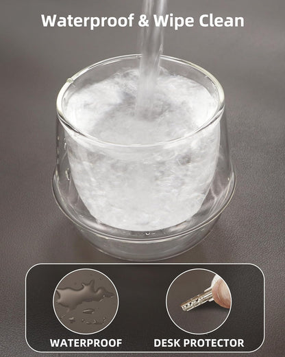 Desk Pad Mat - Leather Desk Pad Protector for Office and Home - Desk Organization and Accessories - Ideal for Large Mouse Pad and Desk Mats on Top of Desks(Dark Grey,31.5" x 15.7")