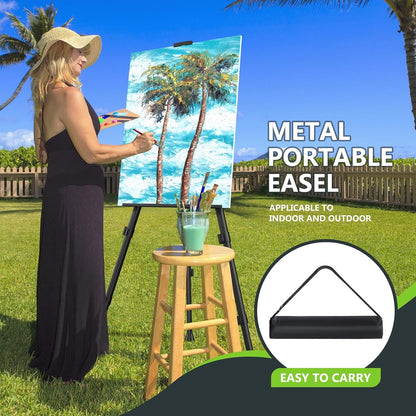 Easel Stand for Sign, Hemndic 66" Easels Stand for Painting Heavy Duty, Portable Travel Easel for Display (2 Pack)