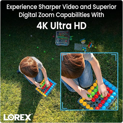 Lorex 4K Dual-Lens Outdoor Wi-Fi Security Camera | 180° Panoramic View | Smart Security Lighting | Color Night Vision | 2-Way Talk | Auto-Framing | 32GB Local Storage, No Monthly Fees | IP66 Rated