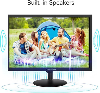 21.5 inch Computer Monitor 1920x1080 PC Monitor with HDMI VGA AV BNC USB Ports, 60Hz, 5Ms, VESA, Display Build-in Speakers for Office Home