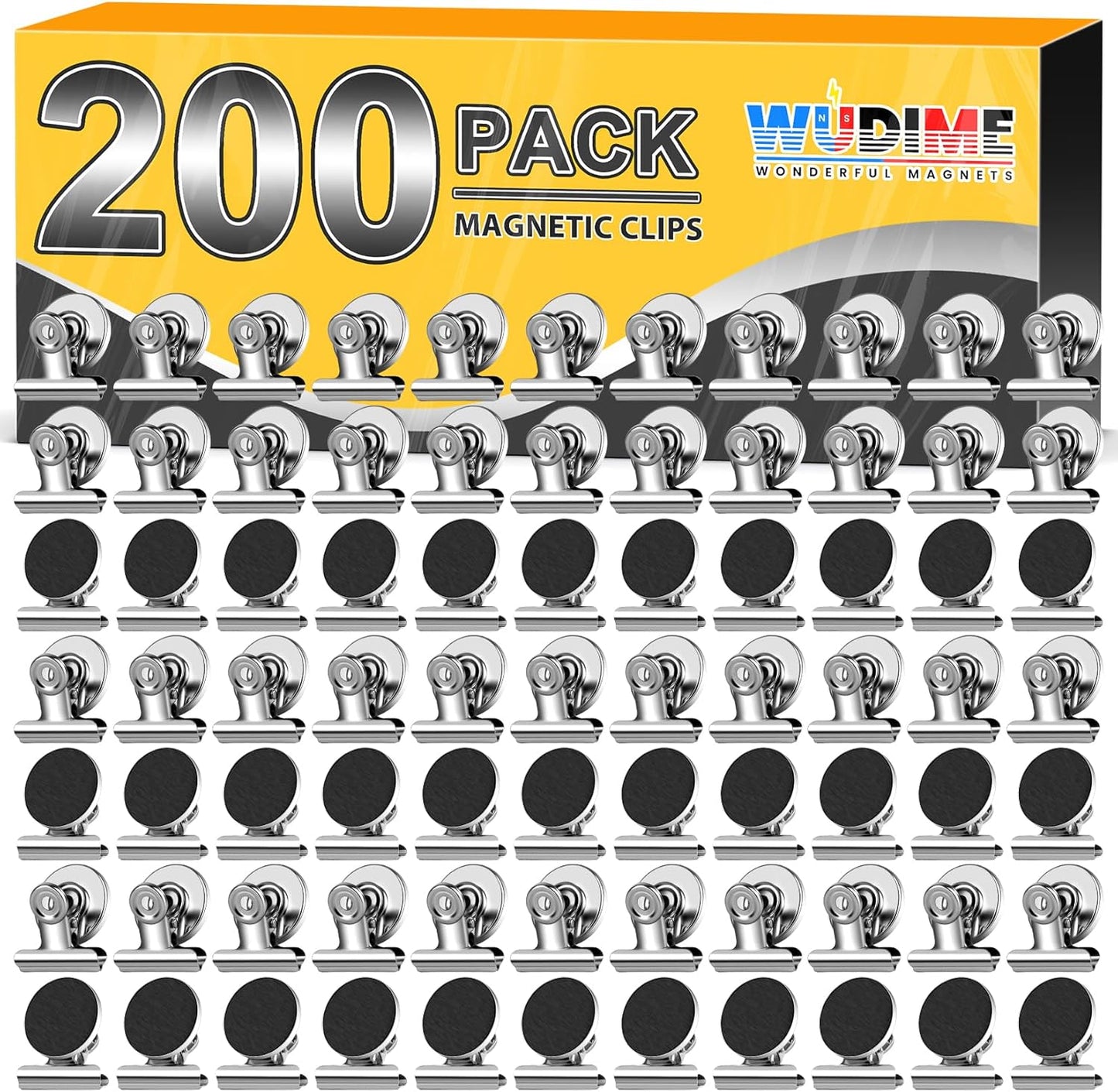 200 Pack Strong Magnetic Clips, Fridge Magnets Refrigerator Magnets, Clip Magnets for Whiteboard, Magnet Clips for List Display Paper Fasteners on Home Office Teaching (Silver)