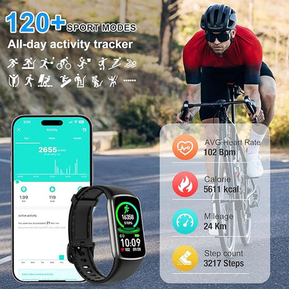 Fitness Tracker Step Counter with 24/7 Heart Rate Blood Oxygen Sleep Monitor, 1.47'' AMOLED Touch Color Screen Fitness Watch, Smart Watches for Women Men