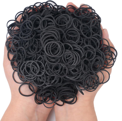 Rubber Bands Black Small Mini Elastic Band 1300Pcs rubber band For Office & Home Supplies Inside Diameter 0.63inch