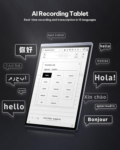 iFLYTEK AINOTE Air 2 AI Paper Tablet Writing Tablet, 8.2-inch Digital Notebook with Pen, Voice-to-Text Transcription, Multi-Languages Chatgpt Support